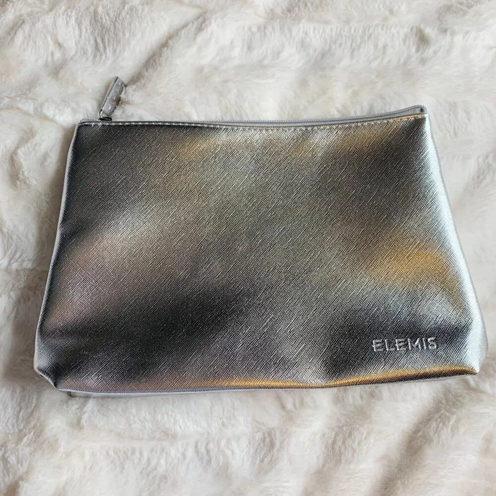 New Silver Metallic Elemis Cosmetic Bag Pouch